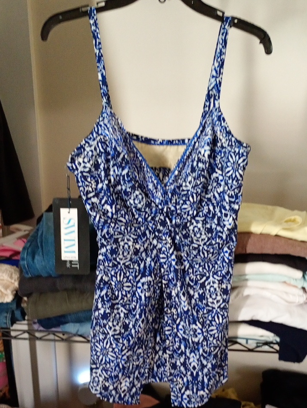 Miraclesuit Blue and White Printed Camisole